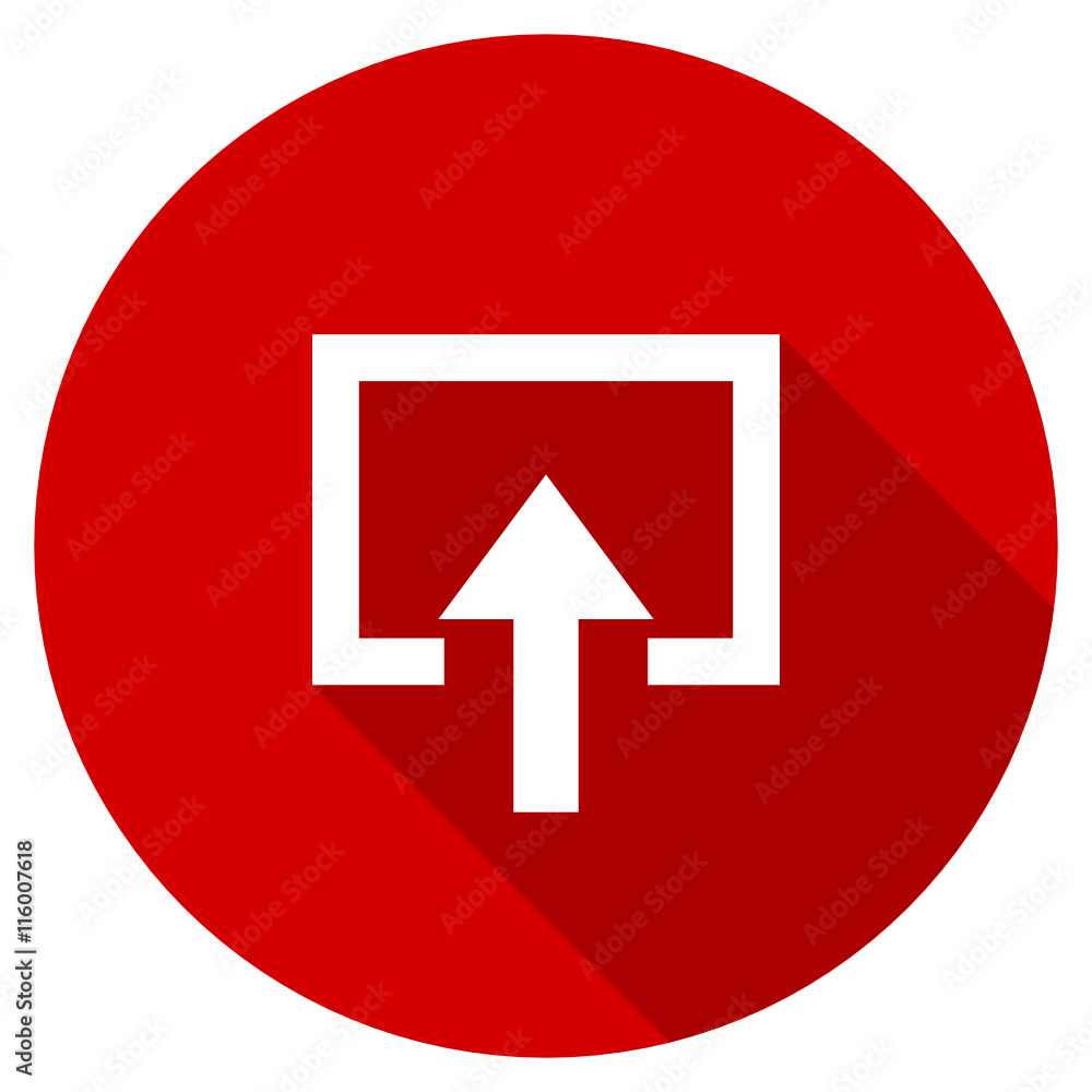 Aufkleber flat design red round enter vector icon