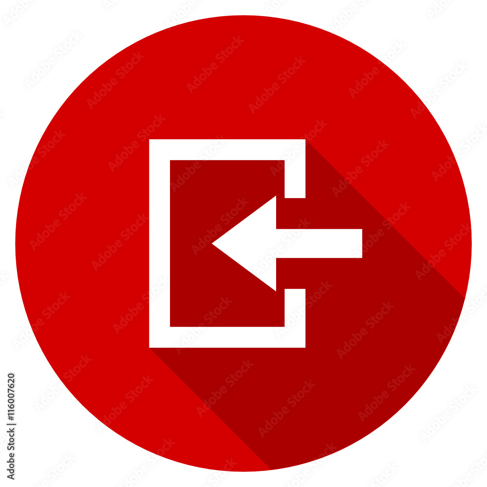 Aufkleber flat design red round enter vector icon