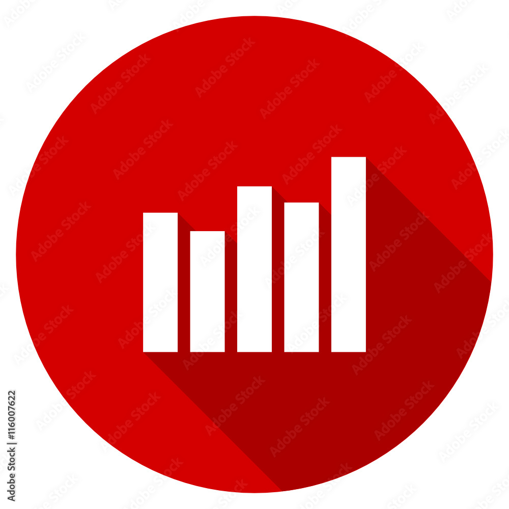 Aufkleber Flat design red round graph vector icon