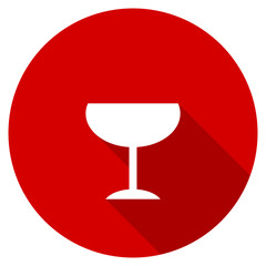Flat design red round glass vector icon
