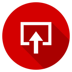 Flat design red round enter vector icon