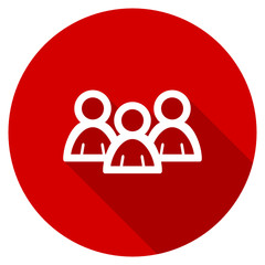 Flat design red round web people vector icon