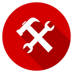 Red round flat service vector icon