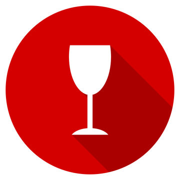 Flat design red round glass vector icon