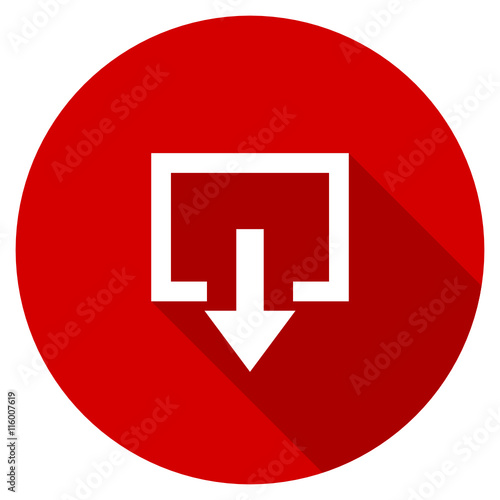 "Flat design red round exit vector icon" Stock image and royaltyfree