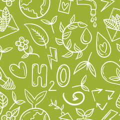 Hand drawn seamless environmental vector pattern.