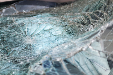Smashed car window