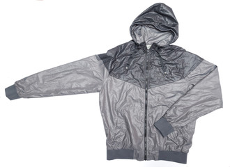 grey windbreaker waterproof hoodie jacket full zip © cattyphoto