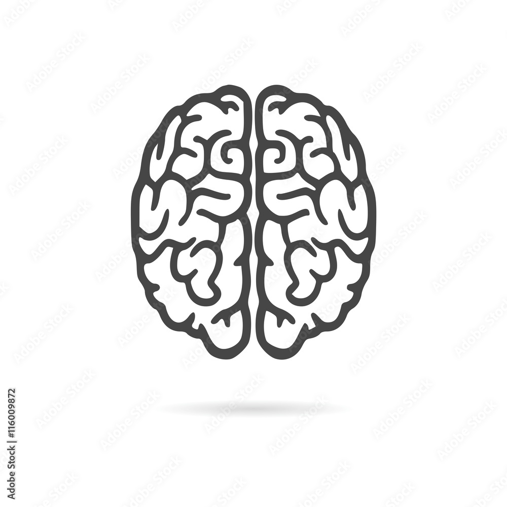 Wall mural brain icon, brain logo silhouette