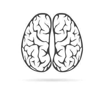 Brain icon, Brain Logo silhouette