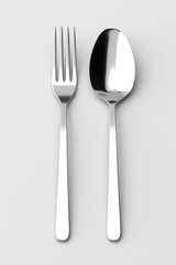 Fork and spoon silverware