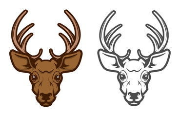 Deer head mascot.