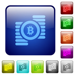 Color bitcoins square buttons