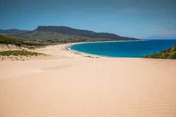 Foto auf Acrylglas Strand Bolonia, Tarifa, Spanien Sanddüne von Bolonia Strand, Provinz Cadiz, Andalusien, Spanien