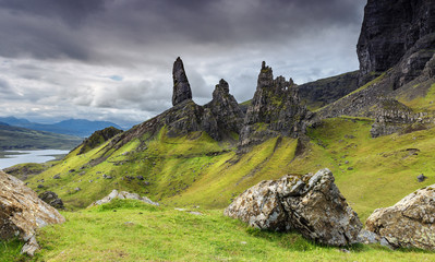Pinnacles of the Old Man of Storr - Isle of Skye in Scotland