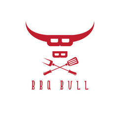 bull BBQ rustic concept vector design template