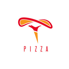 handmade pizza with hand of chef vector illustration