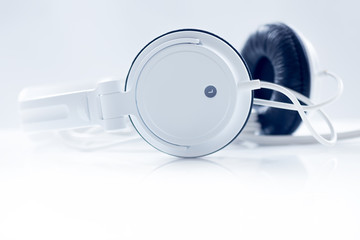 Black and white headphones