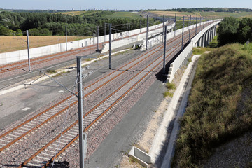 Naklejka premium LGV SEA ligne à grande vitesse Sud Europe Atlantique Paris Bordeaux Raccordement de Poitiers nord 