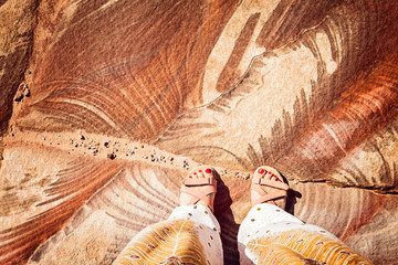 Beautiful rocks pattern at Petra, Jordan