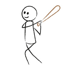 Person mit Baseballschläger