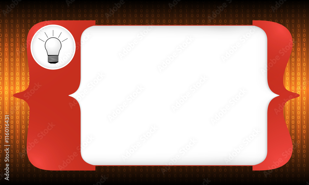 Poster abstract square brackets for entering text and bulb