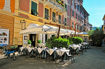 Cafe on the street of old italian city