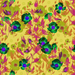 Seamless floral pattern background, flowers ornament textile Ill