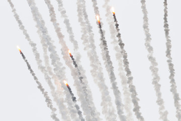 Flares with a trial of smoke