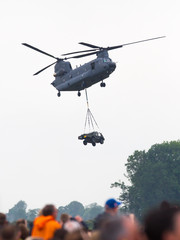 LEEUWARDEN, NETHERLANDS - JUNI 11 2016: Chinook CH-47 military h