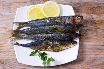 Grilled sardines
