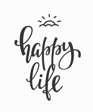Happy Life quote typography