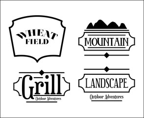 mountain frame set  isolated icon design, vector illustration  graphic 