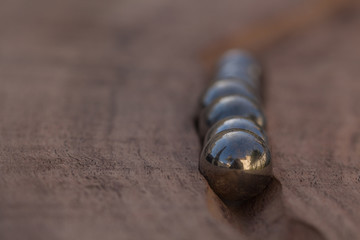 steel spheres aligned