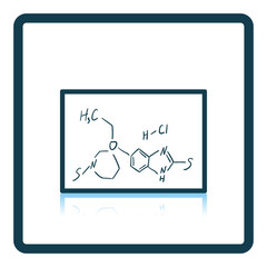 Icon of chemistry formula on classroom blackboard
