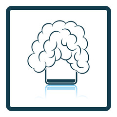 Icon of chemistry reaction in glass