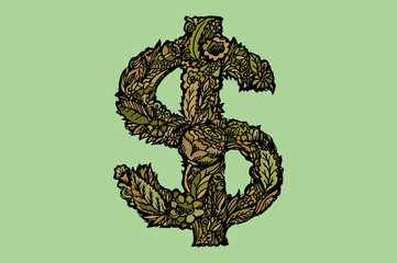 Dollars sign icon. USD currency symbol. Money label.