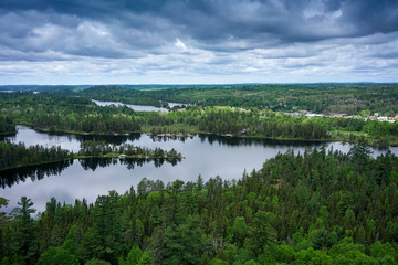Fototapeta na wymiar contryside ontario canada nature aerial view of the forest