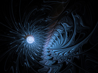 Abstract fractal light blue flower