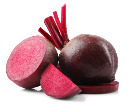 Sliced Sugar Beet On White Background