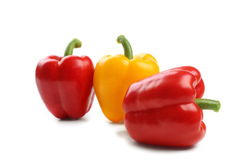 Fresh peppers, isolated on white