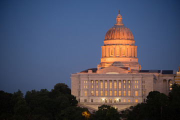 Jefferson City Missouri Capital Building Downtown Sunset Architecture