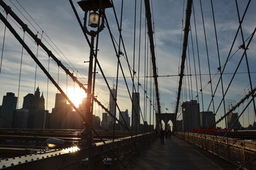 Abendspaziergang über Brooklyn Bridge