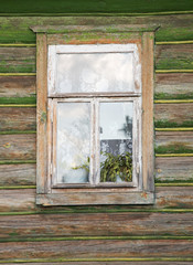 Window of wooden house