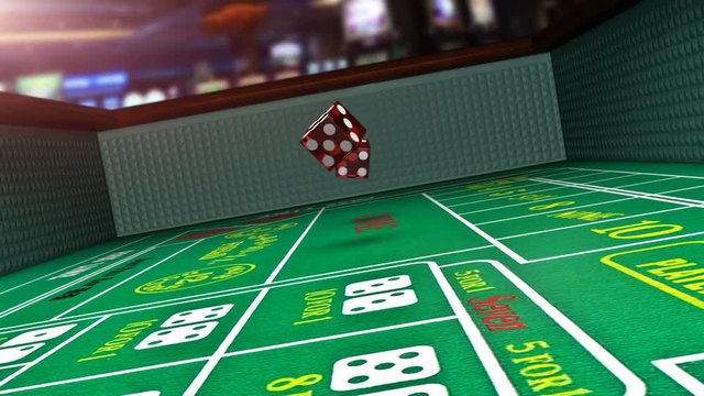 Slow Motion Craps Table in Casino 