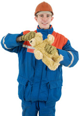 Labourer with bear