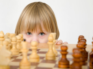 Little girl and chess