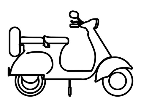 Scooter Drawing Isolated Icon Design, Vector Illustration  Graphic 