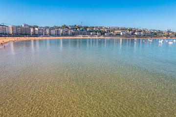 Fototapeta premium La Concha Beach in San Sebastian Basque Country Spain