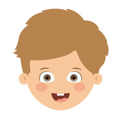 Front head boy isolated icon design, vector illustration  graphic 